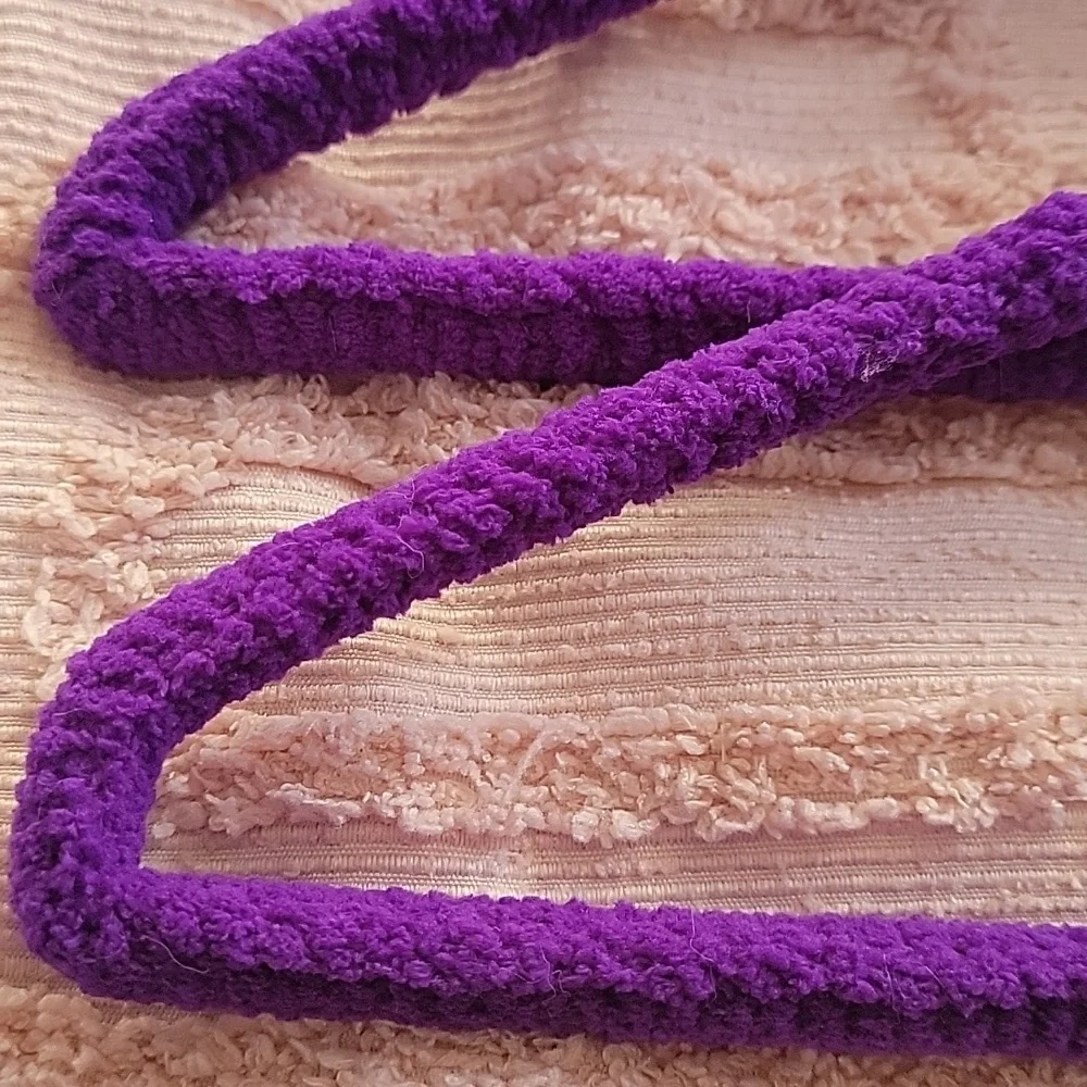 Handmade Hangers, set of five. Purple, new.